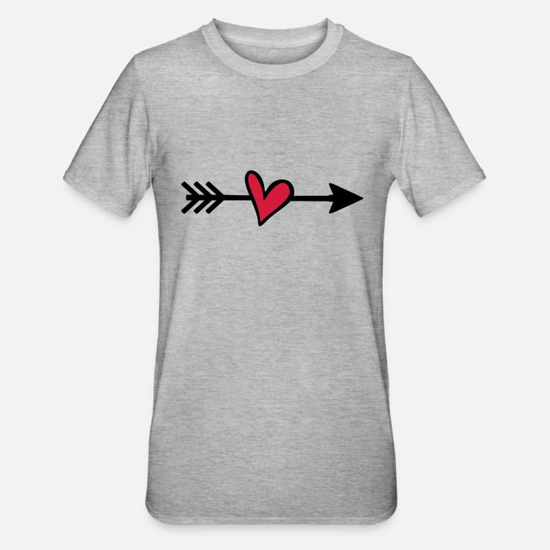Amor Pfeil - Unisex Polycotton T-Shirt - Grau meliert