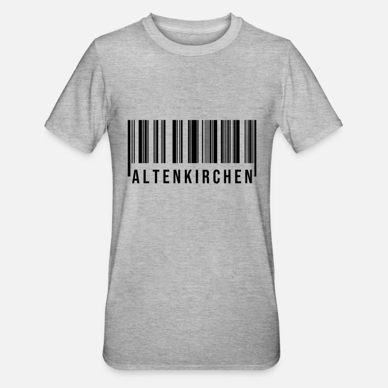 Altenkirchen Strichcode - Unisex Polycotton T-Shirt - Grau meliert