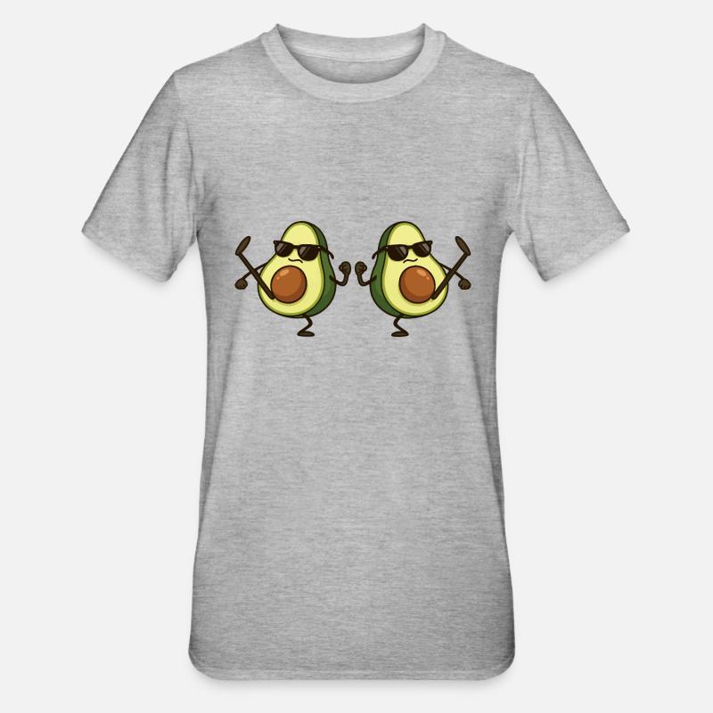 avocado karate 2 - Unisex Polycotton T-Shirt - Grau meliert