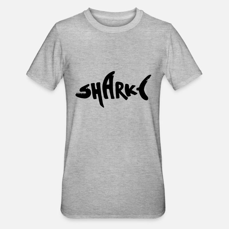 Shark - Unisex Polycotton T-Shirt - Grau meliert