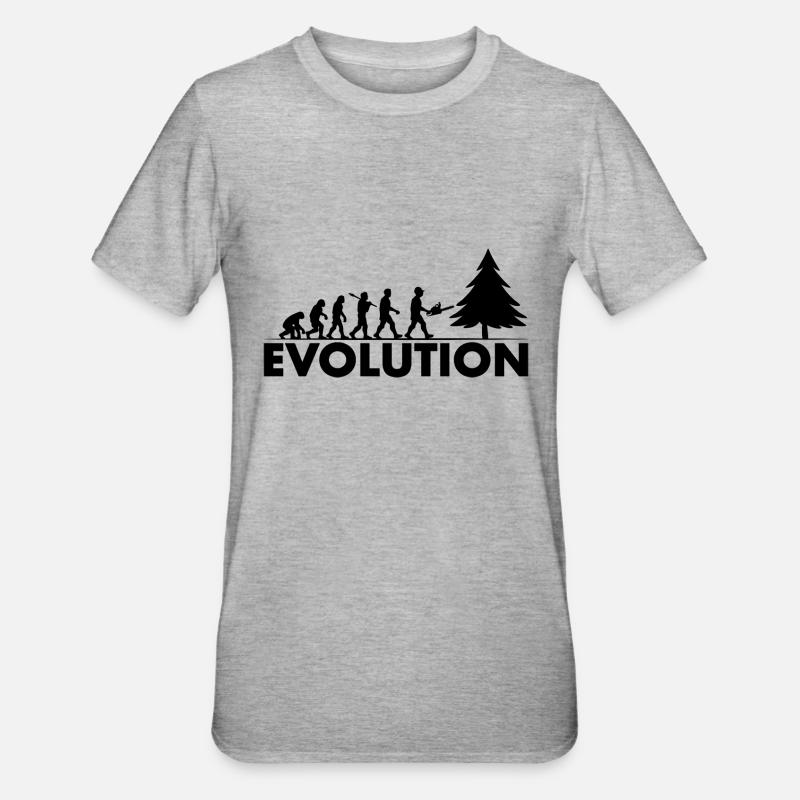 Tronçonneuse Evolution Noir - T-shirt polycoton Unisexe - gris chiné