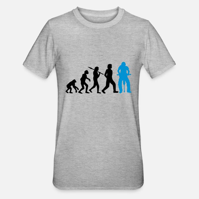 Logo Evolution Marteau-piqueur - T-shirt polycoton Unisexe - gris chiné