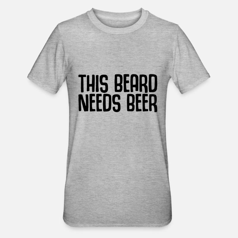This Beard Needs Beer 2 - Unisex Polycotton T-Shirt - Grau meliert