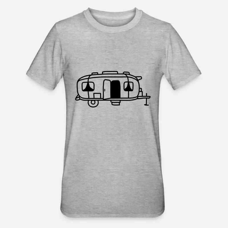 Comic Design Camping Cart - T-shirt polycoton Unisexe - gris chiné
