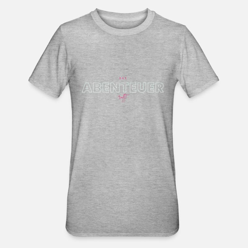 Das Abenteuer ruft - Unisex Polycotton T-Shirt - Grau meliert
