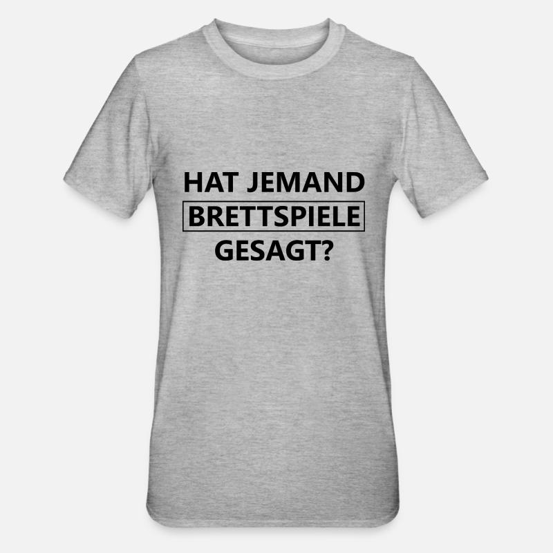 boardgame chess backgammon game night - Unisex Polycotton T-Shirt - Grau meliert