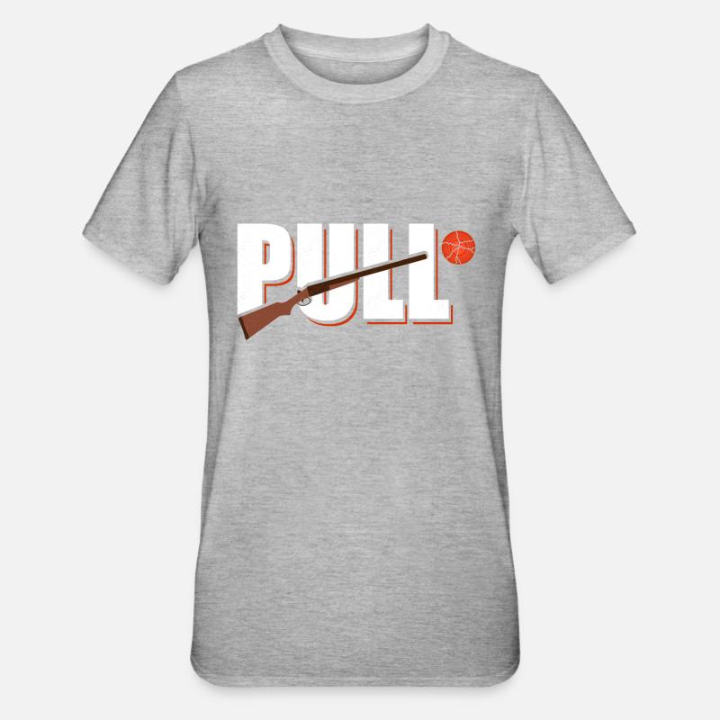 Pull Skeet Shooting Trapshooting - Unisex Polycotton T-Shirt - Grau meliert