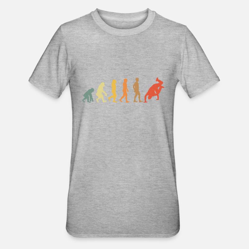 Breakdance Evolution vintage rétro - T-shirt polycoton Unisexe - gris chiné