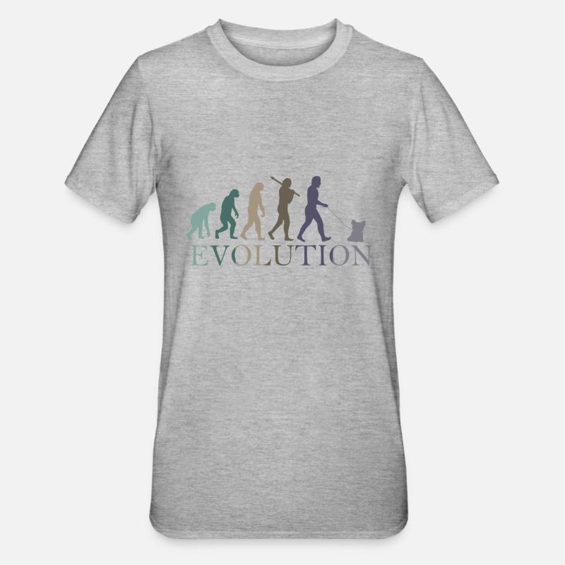 EVOLUTION Yorkshire Terrier - Unisex Polycotton T-Shirt - Grau meliert