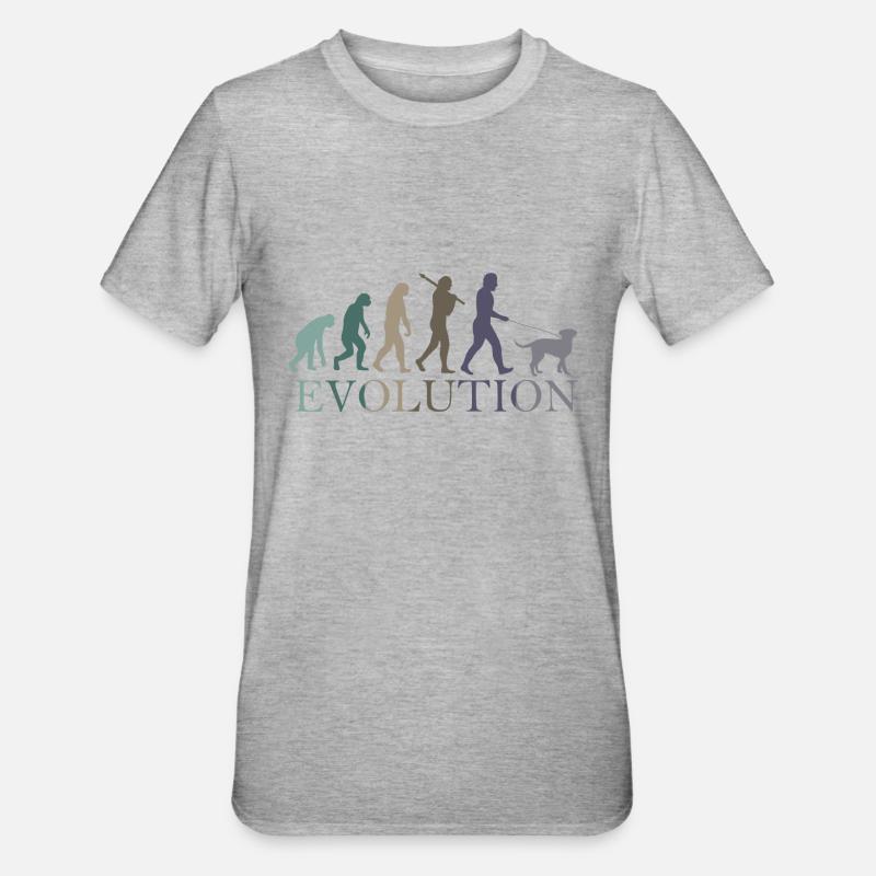 L’ÉVOLUTION DU CHIEN - T-shirt polycoton Unisexe - gris chiné