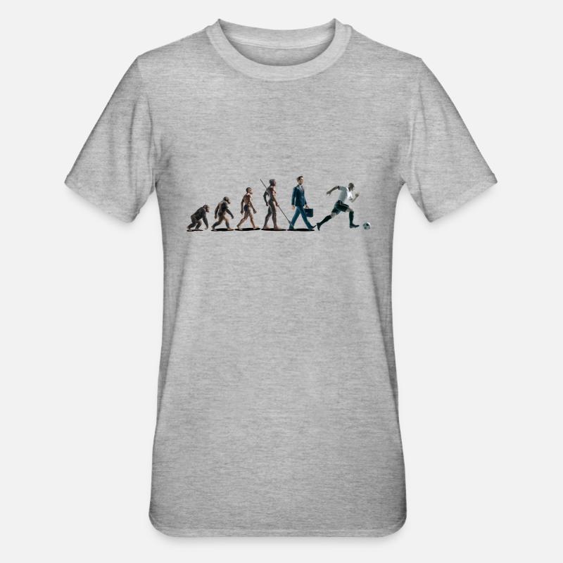 Evolution Fussball Zeichenfläche 1 - Unisex Polycotton T-Shirt - Grau meliert
