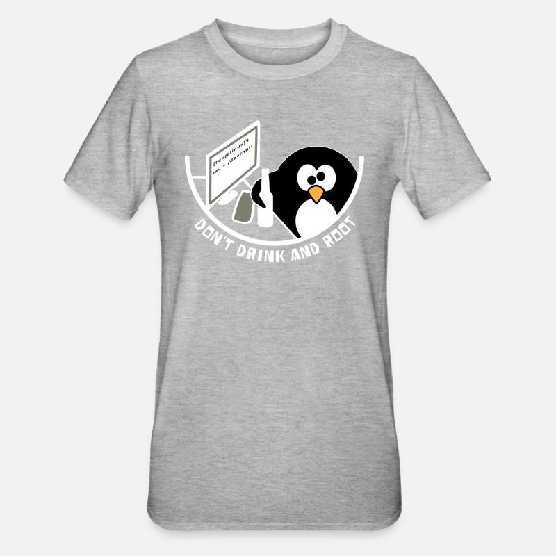 Betrunkener Administrator /dev/null - Unisex Polycotton T-Shirt - Grau meliert