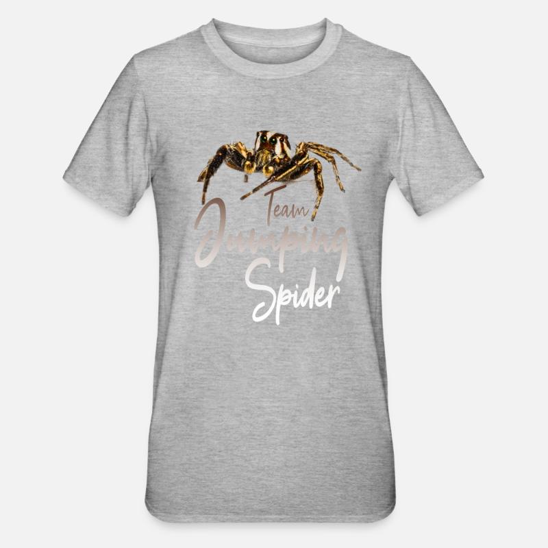 Araignées sauteuses araignées - T-shirt polycoton Unisexe - gris chiné