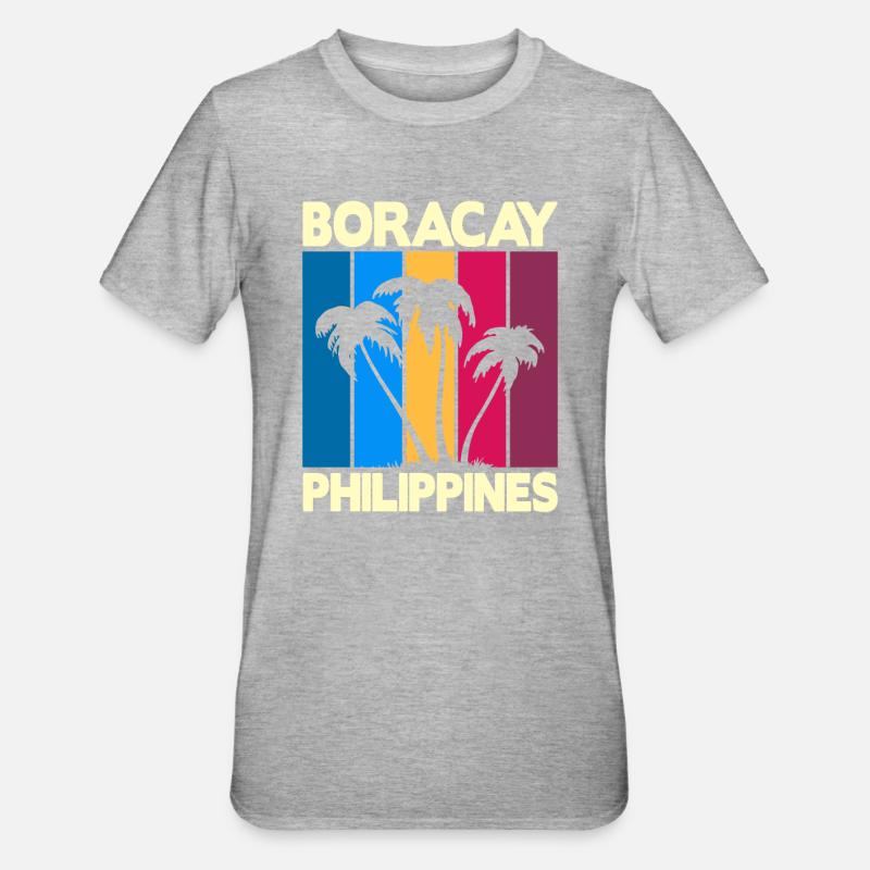 Boracay Philippines - T-shirt polycoton Unisexe - gris chiné