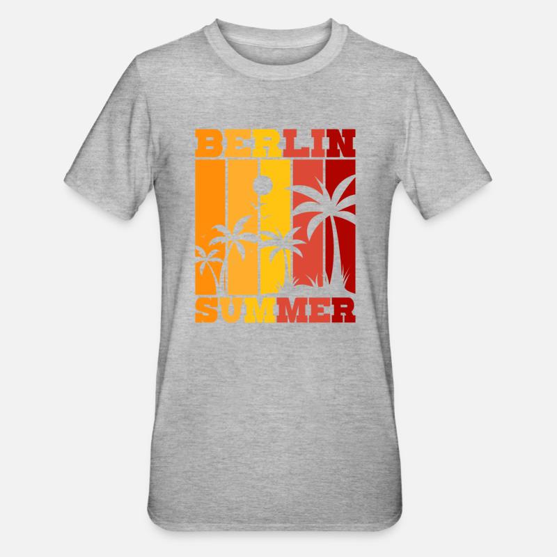 Berlin Summer - Unisex Polycotton T-Shirt - Grau meliert