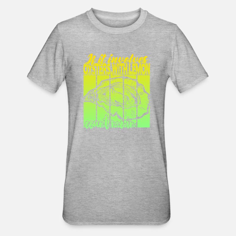 Austern mit Zitrone - Unisex Polycotton T-Shirt - Grau meliert