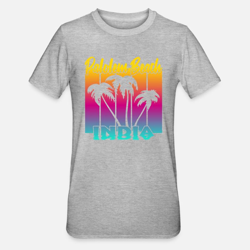 Palolem Beach Inde - T-shirt polycoton Unisexe - gris chiné