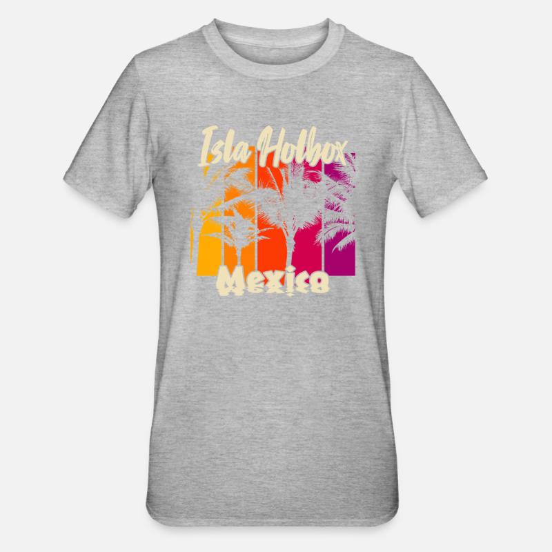 Isla Holbox Mexico - Unisex Polycotton T-Shirt - Grau meliert