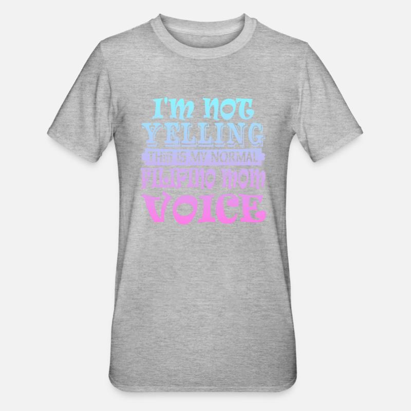 Philippinische Mutter - Unisex Polycotton T-Shirt - Grau meliert