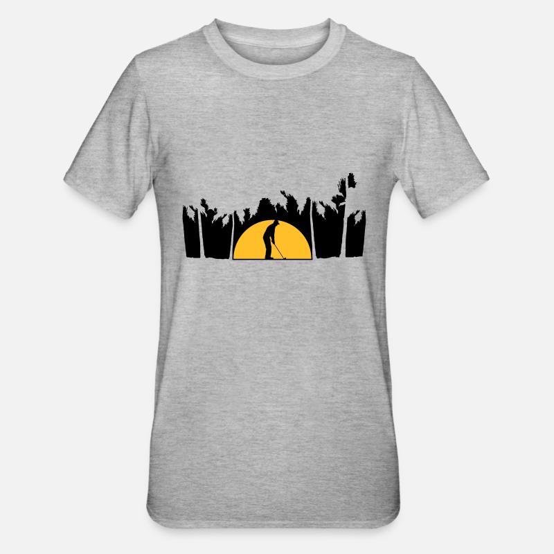 Vacances jouer au golf - T-shirt polycoton Unisexe - gris chiné