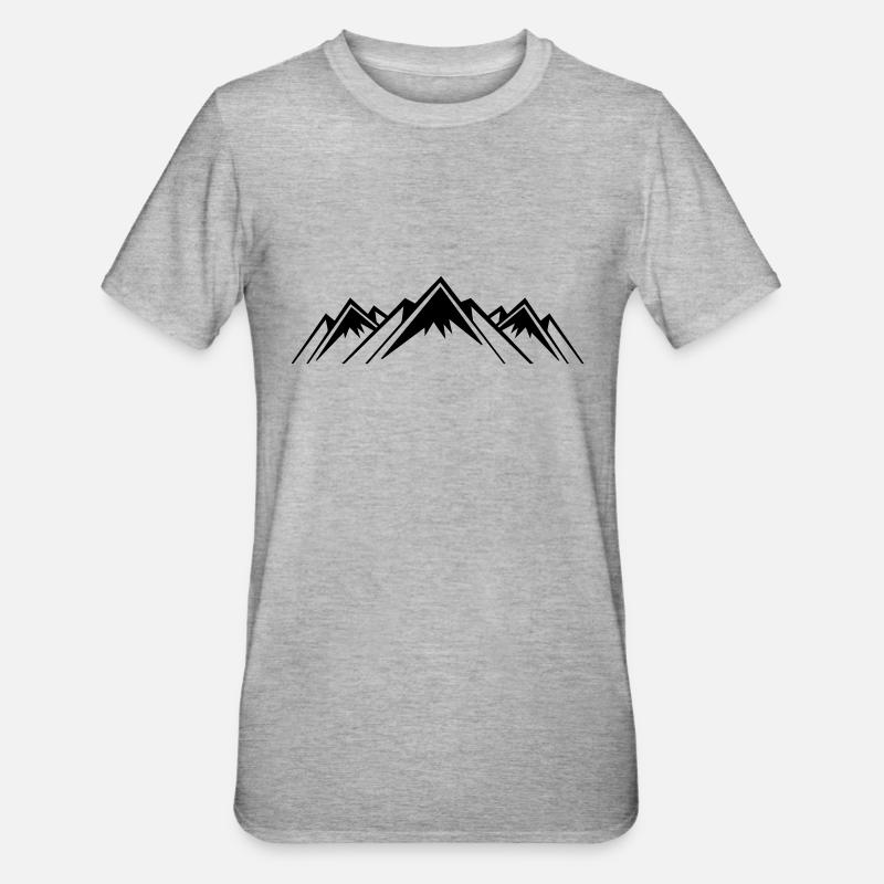 mountains icon - Unisex Polycotton T-Shirt - Grau meliert