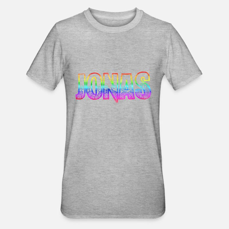 jonas rs regenbogen - Unisex Polycotton T-Shirt - Grau meliert