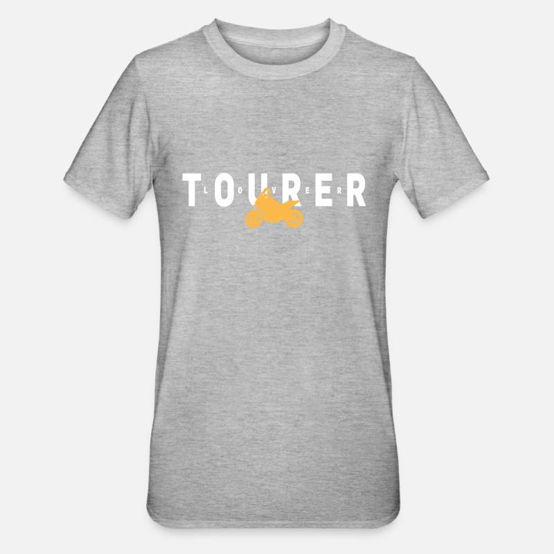 Tourer Motorrad Statement - Unisex Polycotton T-Shirt - Grau meliert
