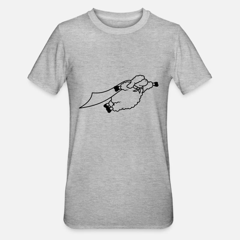 Superheld Schaf lustig - Unisex Polycotton T-Shirt - Grau meliert
