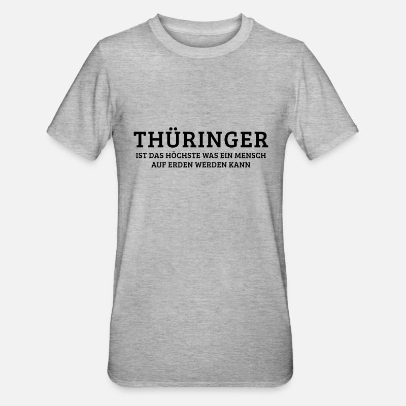 Thüringer – Thüringen (dh - Unisex Polycotton T-Shirt - Grau meliert