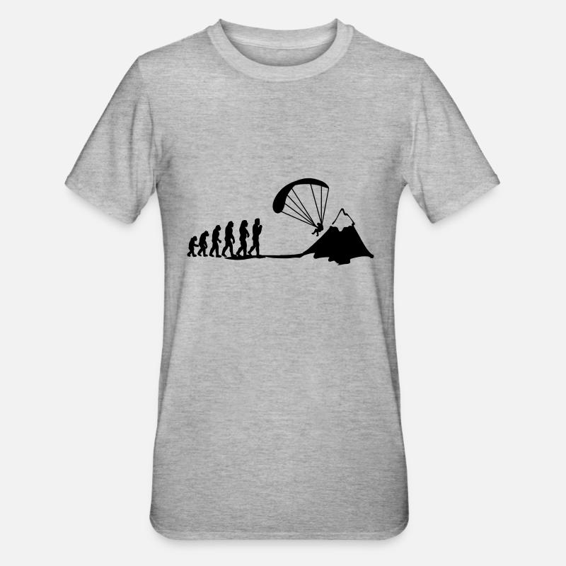 l'évolution de parapente - T-shirt polycoton Unisexe - gris chiné