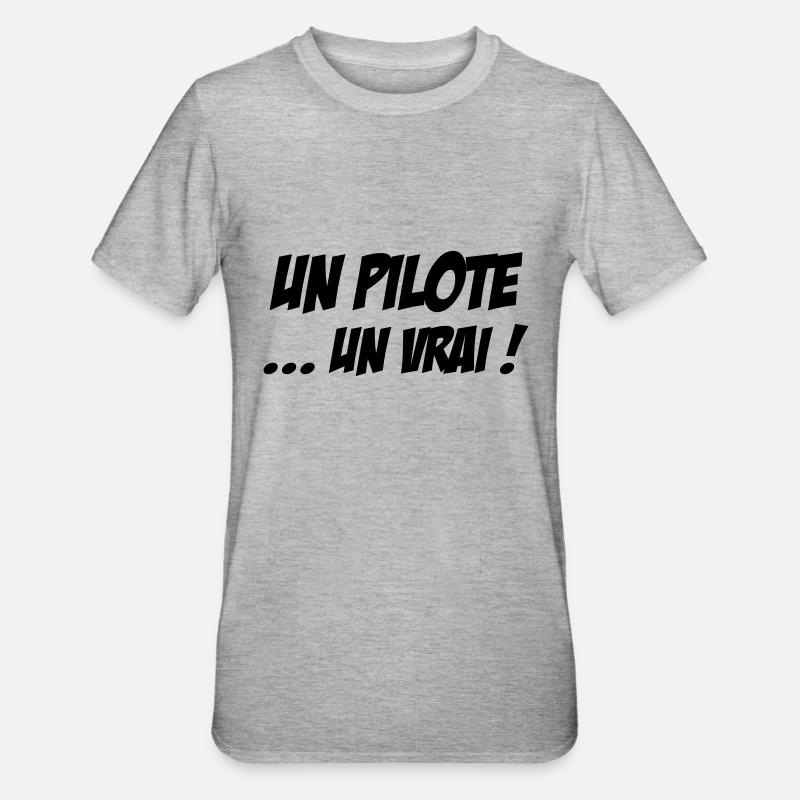 Rennfahrer / Pilot / Auto / Luftfahrt / Luft - Unisex Polycotton T-Shirt - Grau meliert