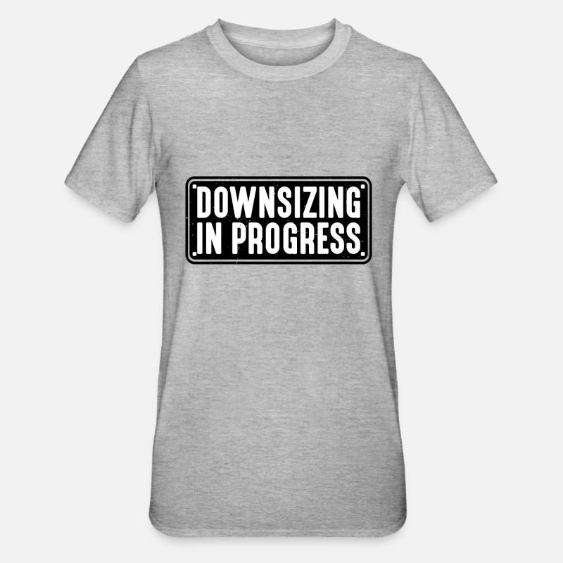 Downsizing In Progress 18 - Unisex Polycotton T-Shirt - Grau meliert