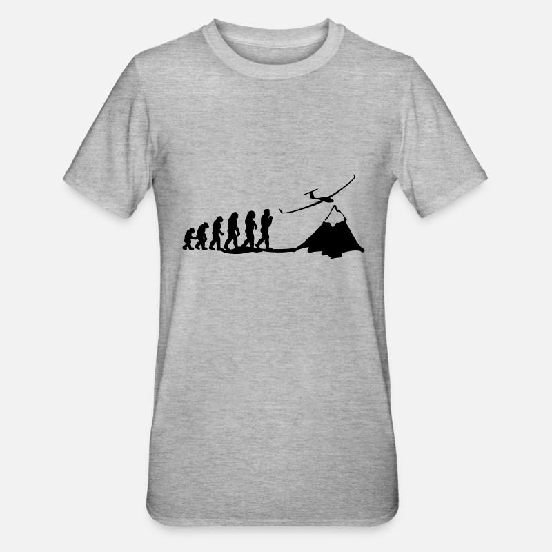 Segelflug évolution - T-shirt polycoton Unisexe - gris chiné