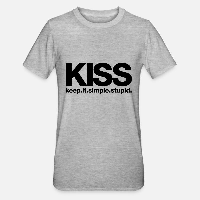 KISS keep it simple stupid - Unisex Polycotton T-Shirt - heather grey