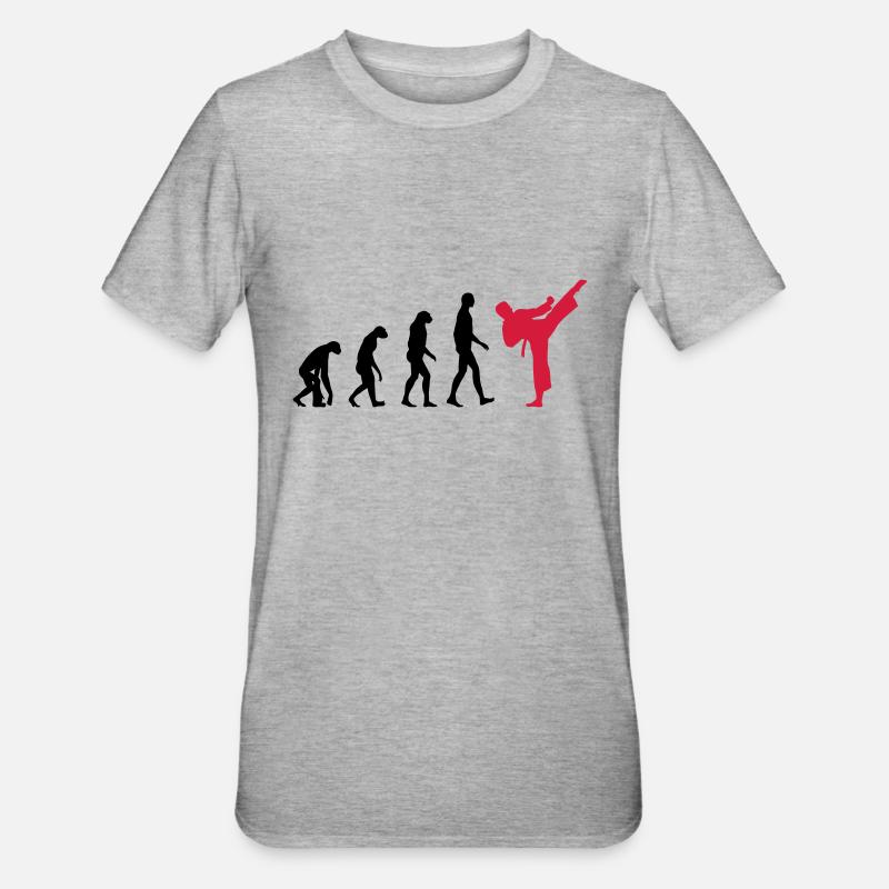 Karaté - Evolution - T-shirt polycoton Unisexe - gris chiné