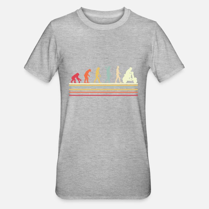 Evolution Roller bunt - Unisex Polycotton T-Shirt - Grau meliert