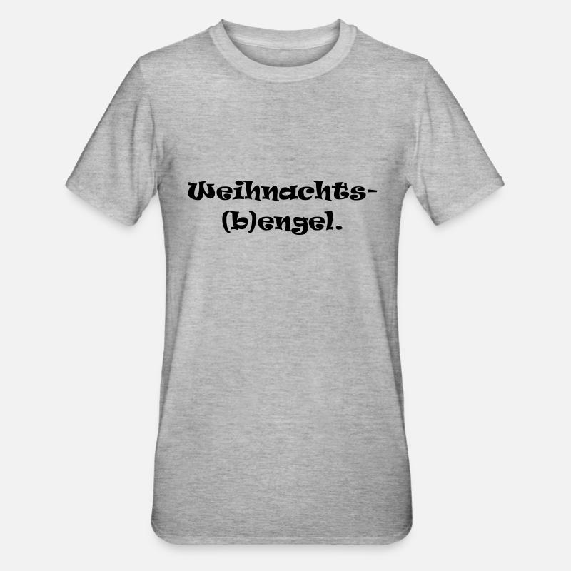 Weihnachts(b)engel Geschenk Idee - Unisex Polycotton T-Shirt - Grau meliert