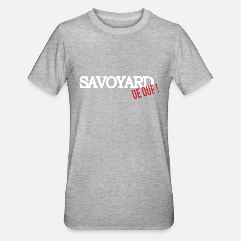 Savoyard de ouf (blanc) - T-shirt polycoton Unisexe - gris chiné