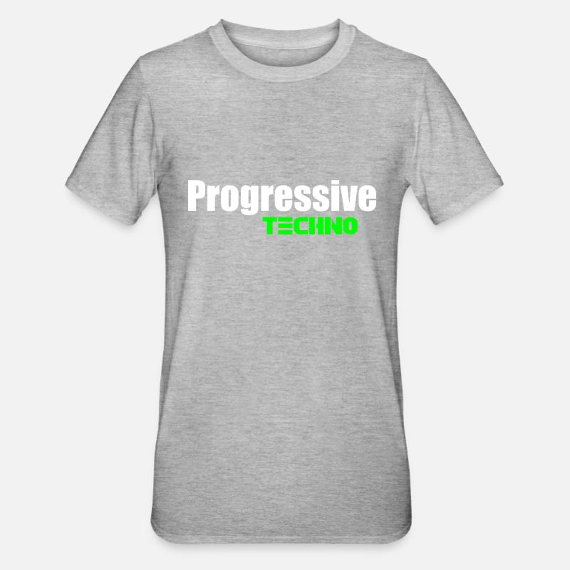 Progressiver Techno - Unisex Polycotton T-Shirt - Grau meliert