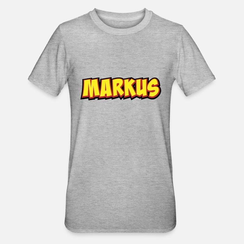 Markus First Name Gift - Unisex Polycotton T-Shirt - heather grey