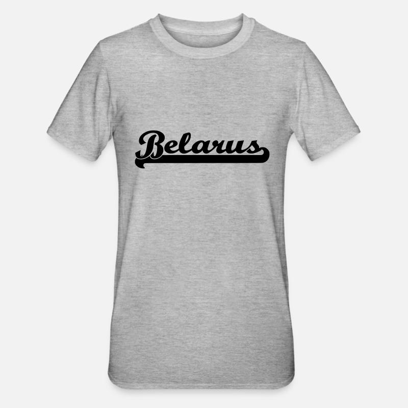 écrit biélorussie - T-shirt polycoton Unisexe - gris chiné