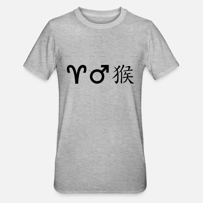 widder mars affe - Unisex Polycotton T-Shirt - Grau meliert