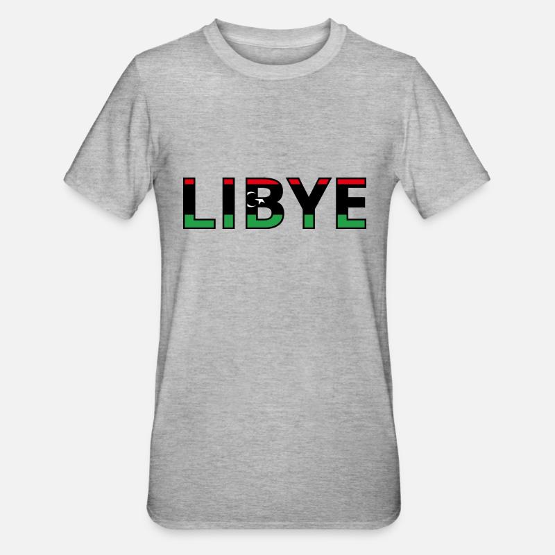 Drapeau Libye - T-shirt polycoton Unisexe - gris chiné