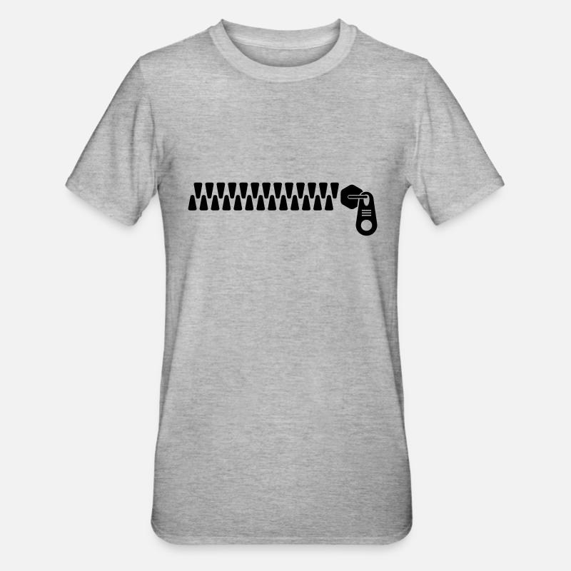Fermeture éclair - T-shirt polycoton Unisexe - gris chiné