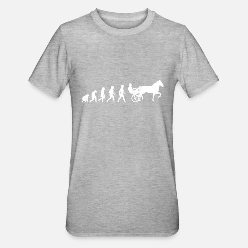 Evolution trot racing chevaux de course de chevaux - T-shirt polycoton Unisexe - gris chiné