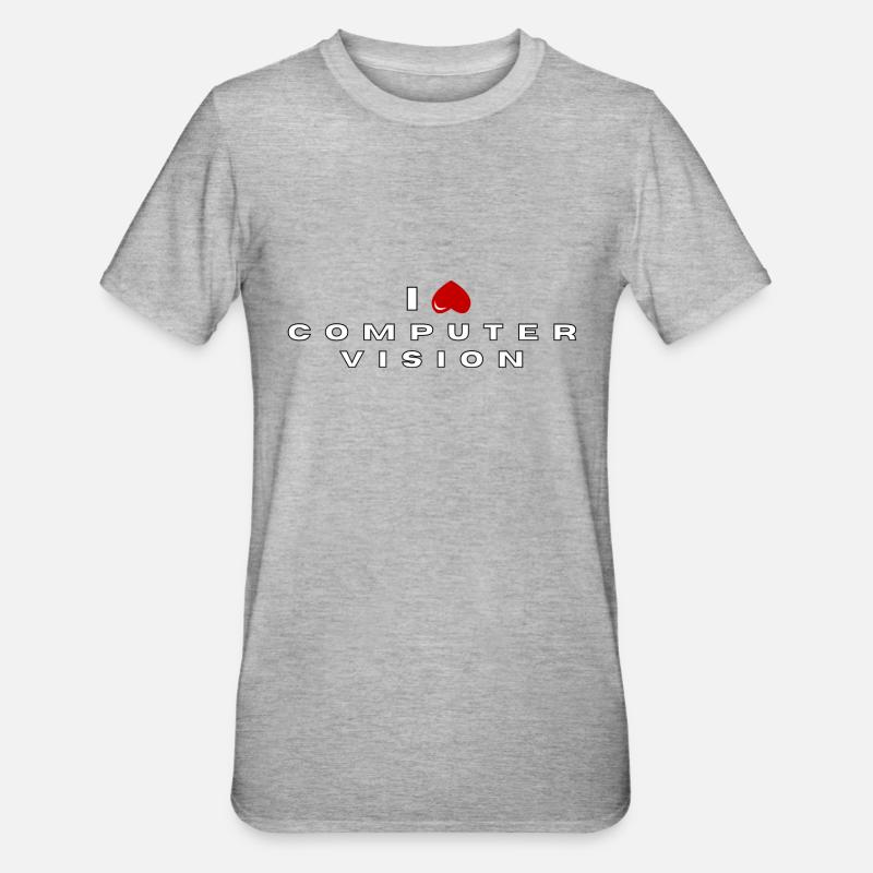 Ich hasse Computer Vision - Unisex Polycotton T-Shirt - Grau meliert