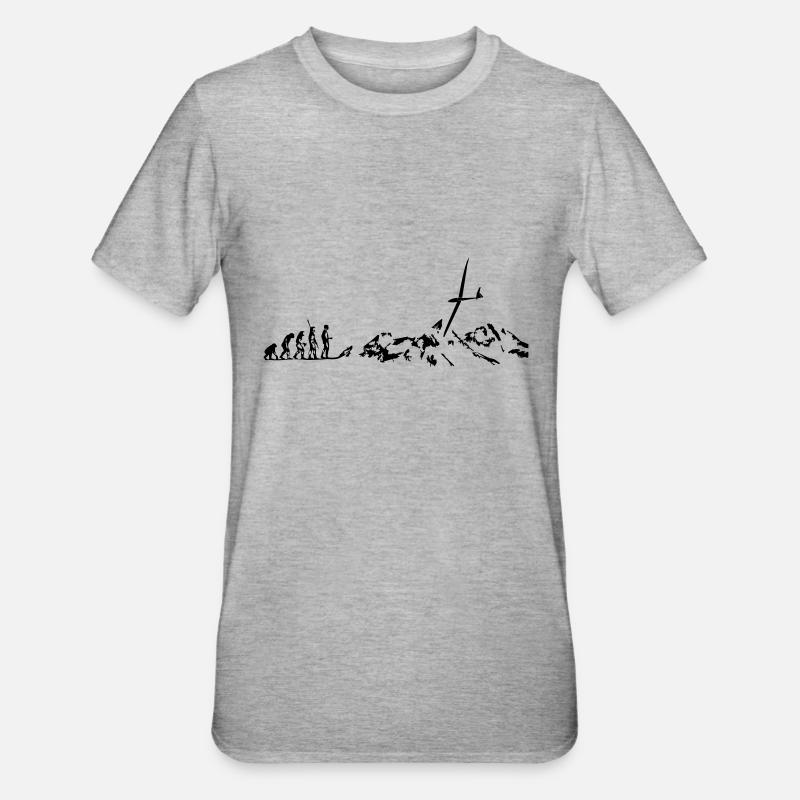 evolution glider glider glider glider - Unisex Polycotton T-Shirt - heather grey
