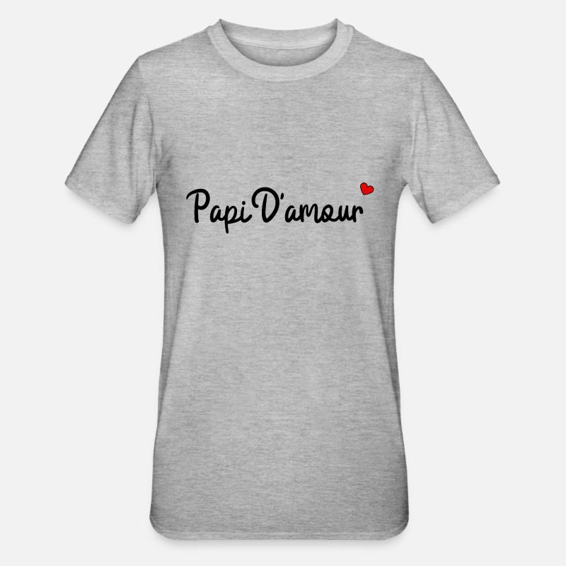 Papi d'amour - T-shirt polycoton Unisexe - gris chiné