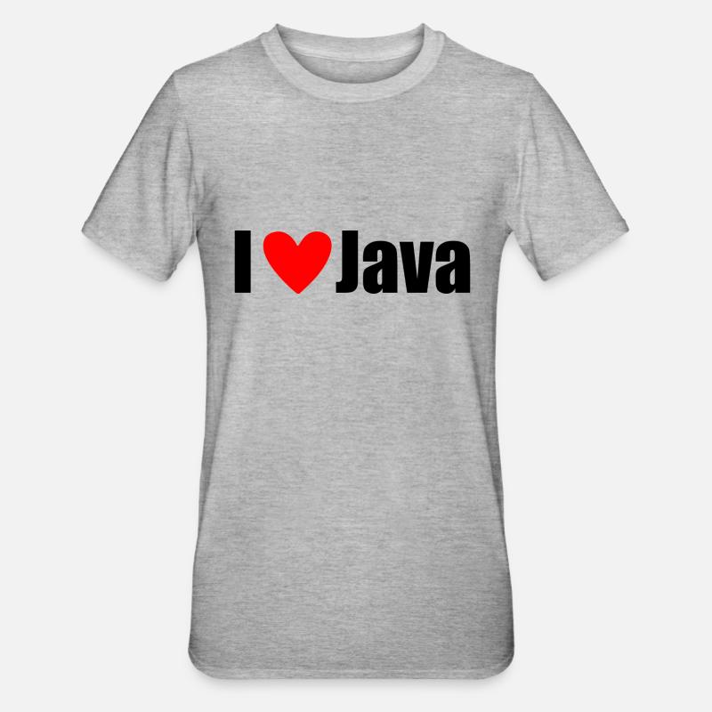 I LOVE Java - Unisex Polycotton T-Shirt - heather grey