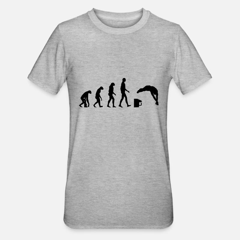 Evolution / Schwimmen - Unisex Polycotton T-Shirt - Grau meliert